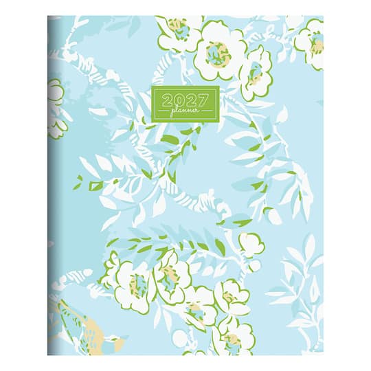 2027 Baby Blue Blooms Medium Monthly Planner